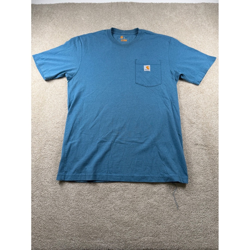 Carhartt Mens Medium Blue Short Sleeve Pocket T-Shirt Original Fit Workwear 2294